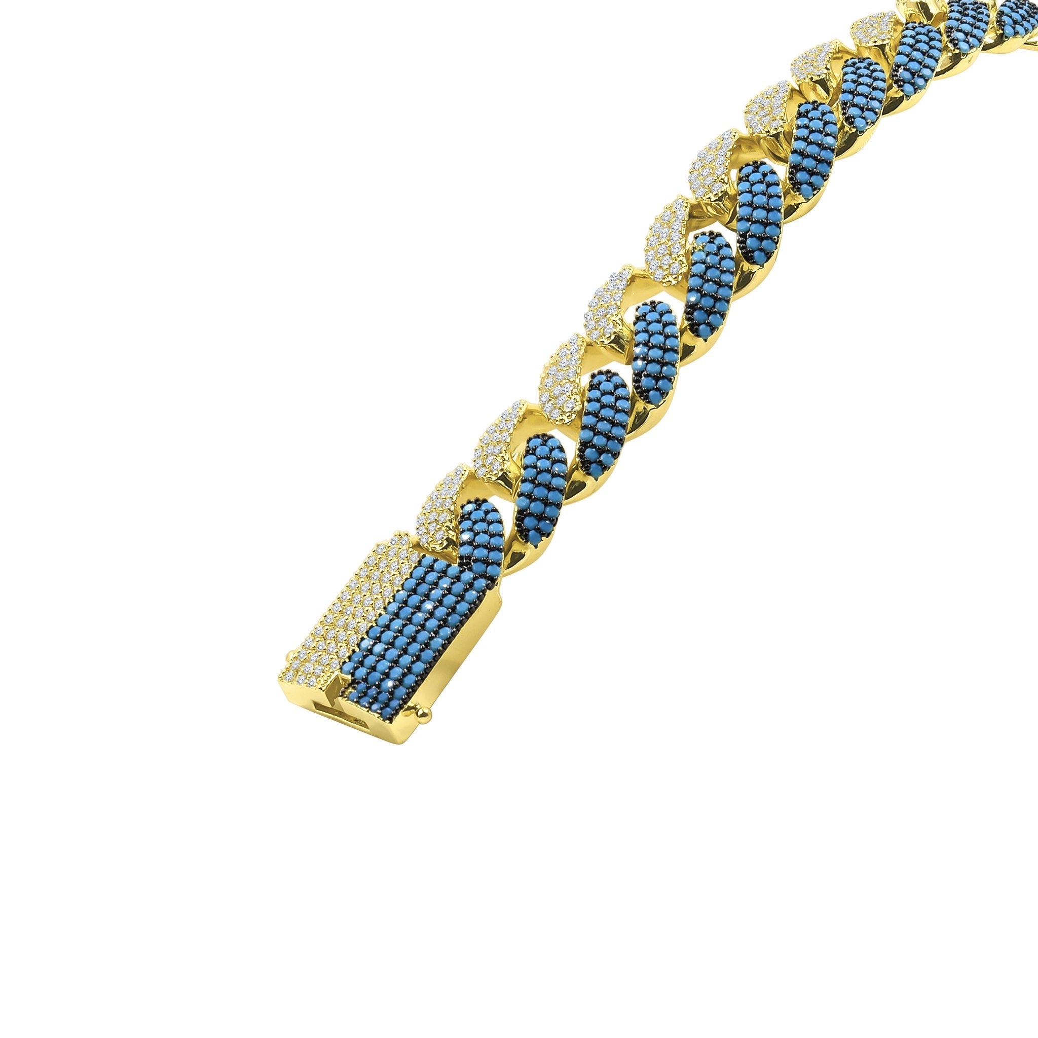 “14K Gold Plated Cuban Link Bracelet – 18mm Iced Out with AAA Cubic Zirconia, 7 Inch, Hip Hop Jewelry for Men 961531