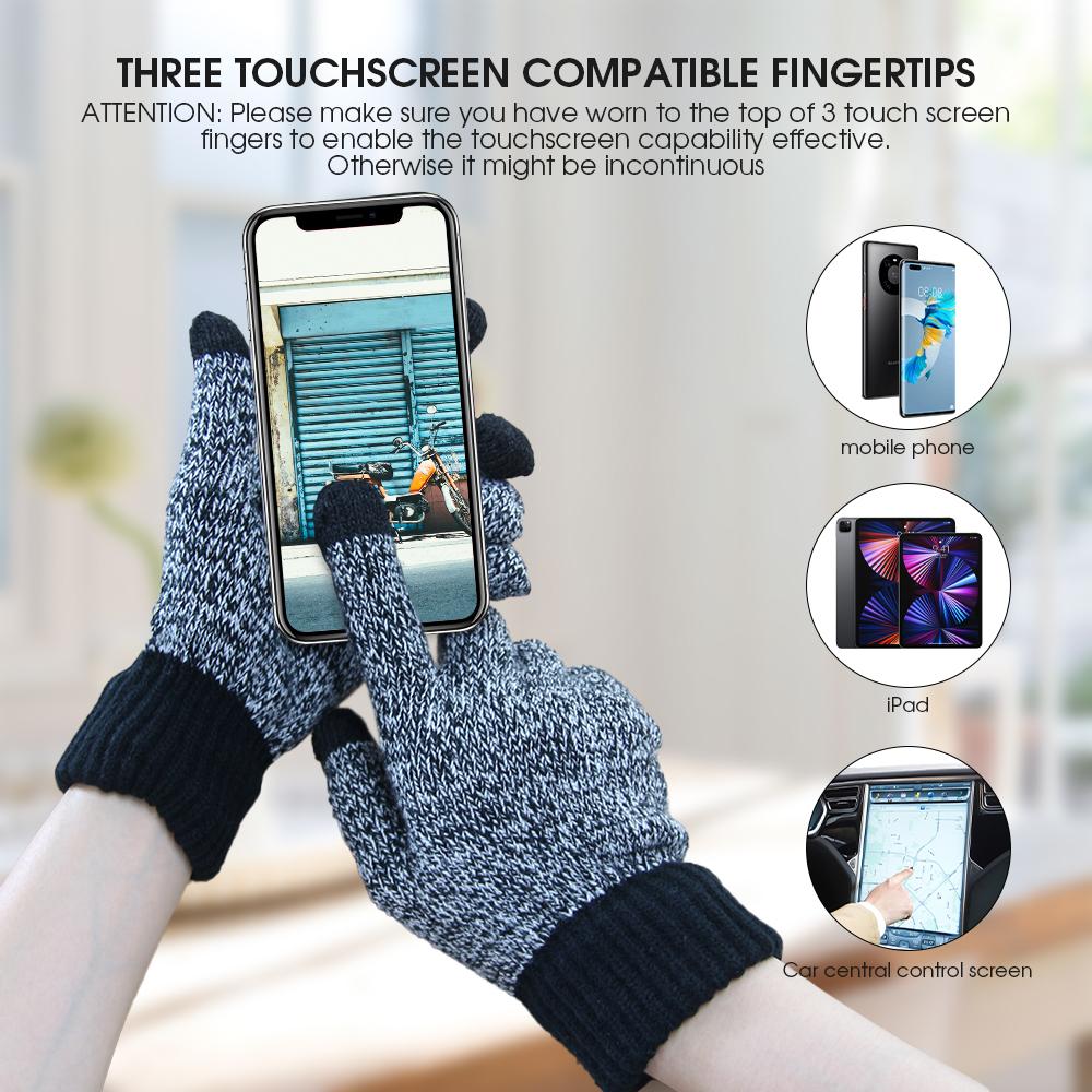 3 Pcs Long Scarf Beanie Gloves Set