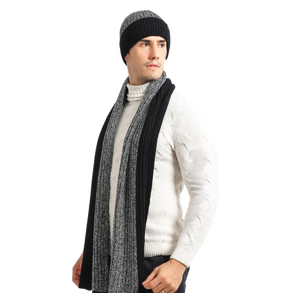 3 Pcs Long Scarf Beanie Gloves Set