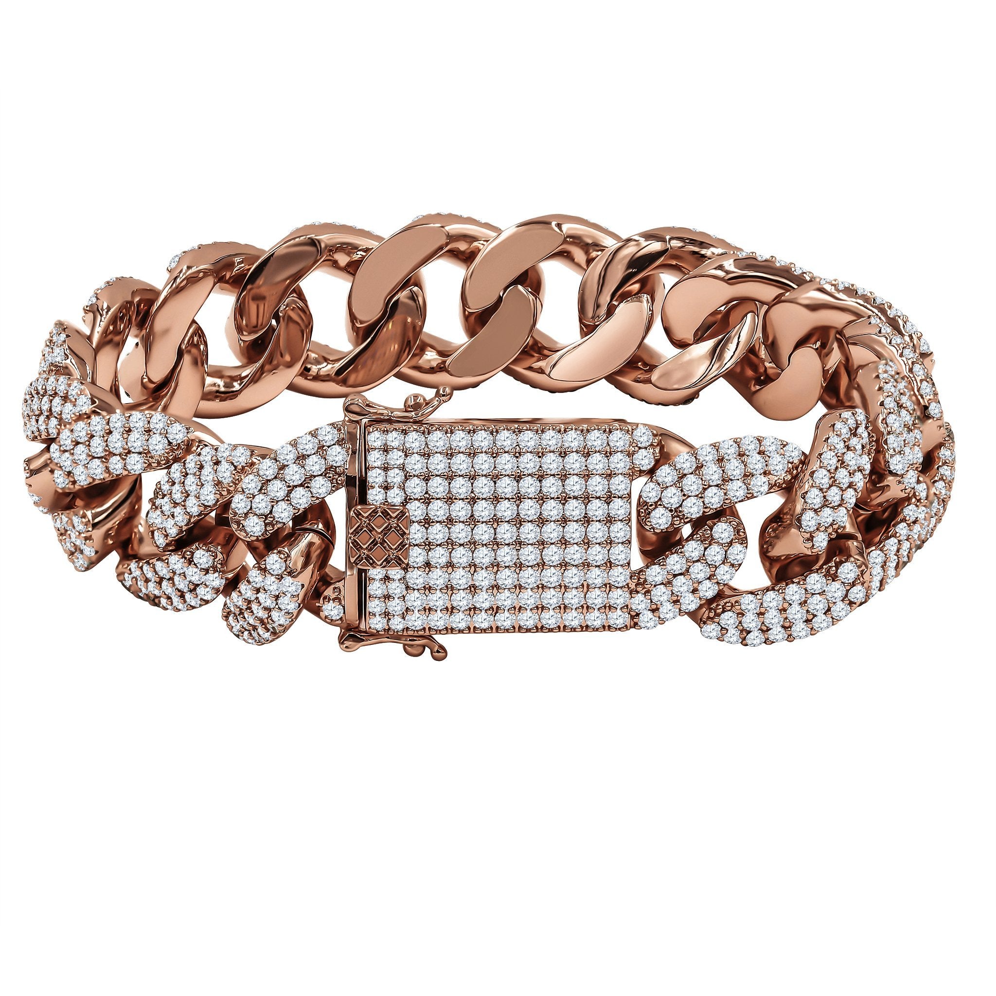 “14K Gold Plated Cuban Link Bracelet – 18mm Iced Out with AAA Cubic Zirconia, 7 Inch, Hip Hop Jewelry for Men 961531