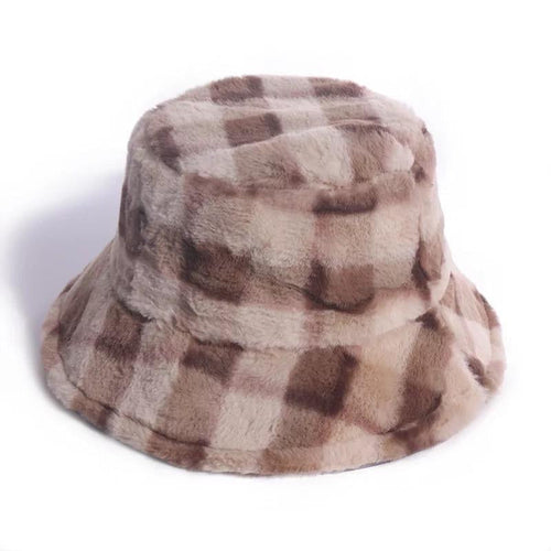 Plush Plaid Bucket Hat | Gingham Checkered Summer Streetwear Hat