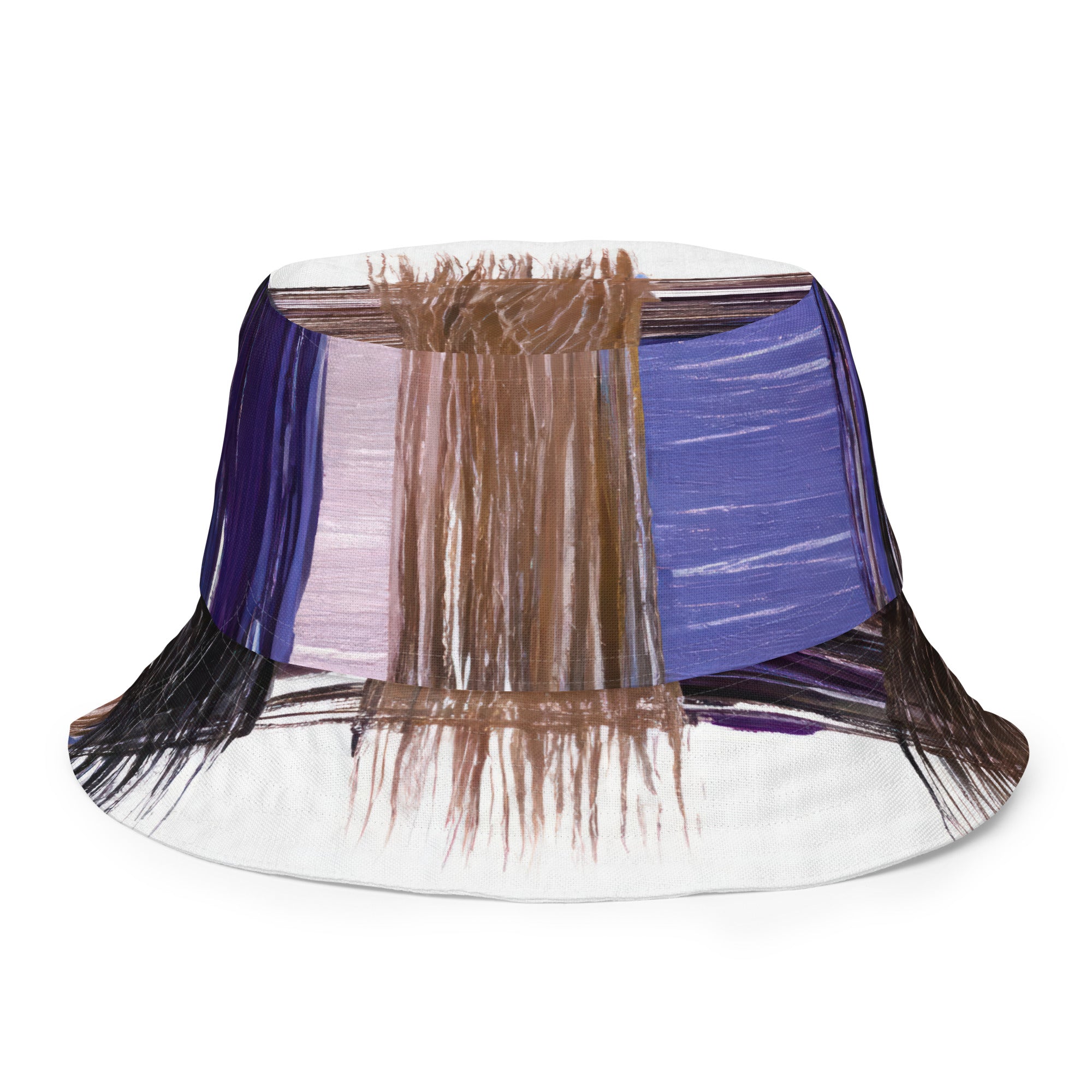 Rustic Brown Interweave Print Reversible Bucket Hat