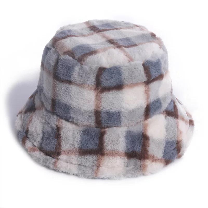 Plush Plaid Bucket Hat | Gingham Checkered Summer Streetwear Hat