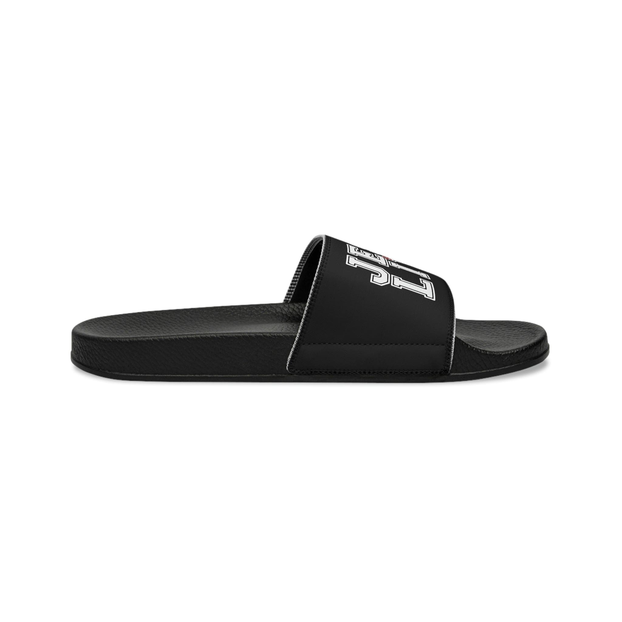 Mens Black Slide Sandals - Jesus Saves Lives - Christian Inpsiration