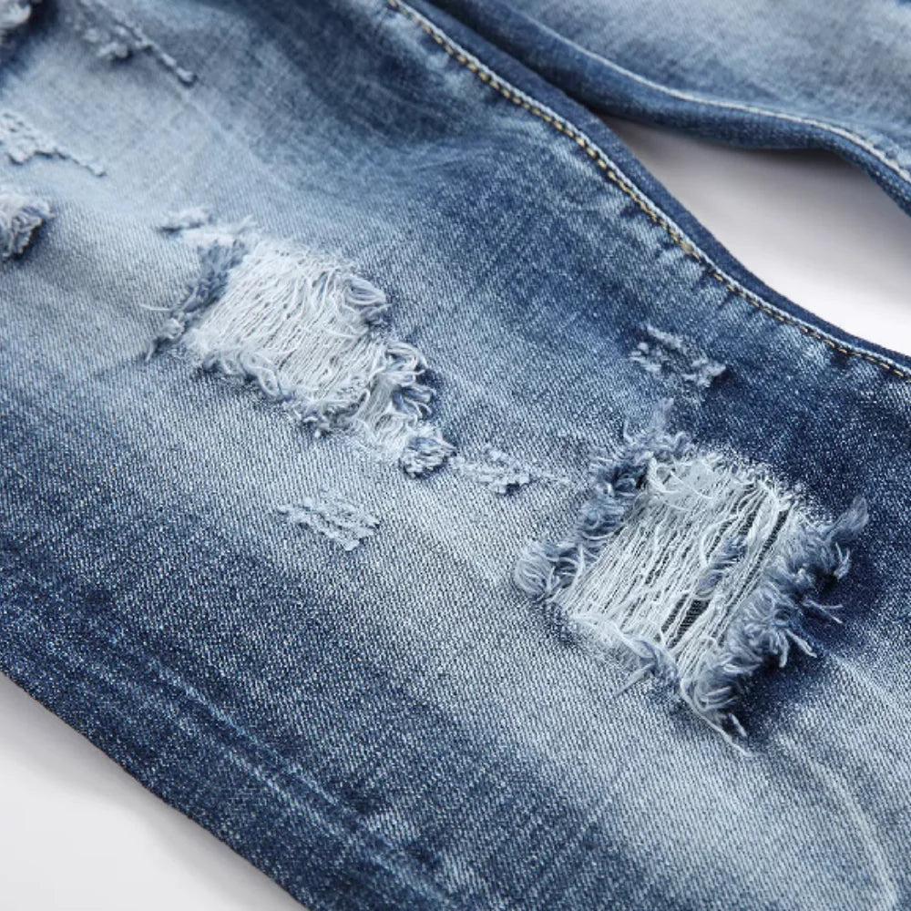 Stone Washed Ripped Skinny Jeans