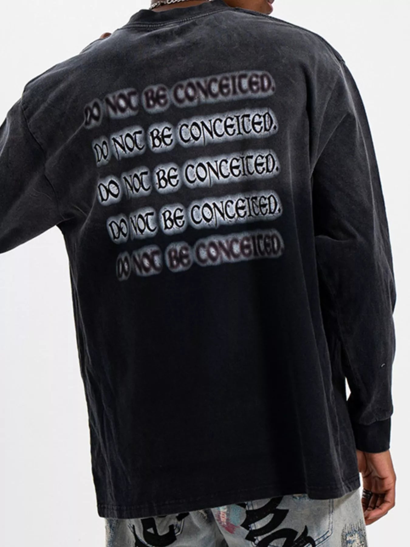 Men's Letter Round Neck Long Sleeve T-Shirt