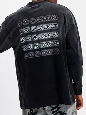 Men's Letter Round Neck Long Sleeve T-Shirt