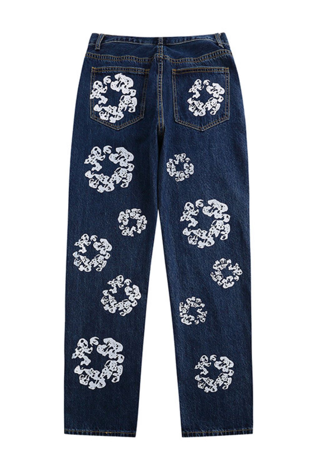 Men's Flower Graphic Print Jeans