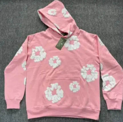Printed Rose Petal  Hoodie