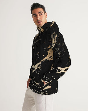 Mens Lightweight Windbreaker Jacket with Hood and Zipper Closure