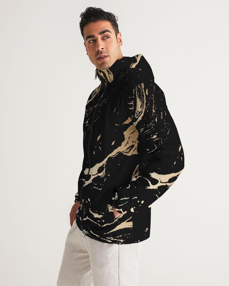 Mens Lightweight Windbreaker Jacket with Hood and Zipper Closure