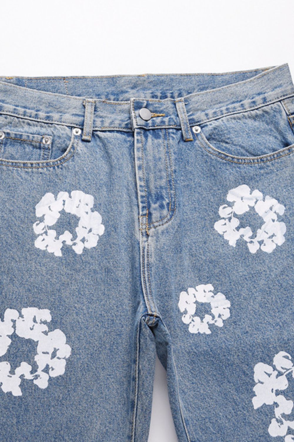 Men's Flower Graphic Print Jeans