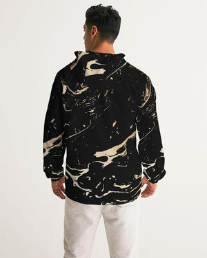 Mens Lightweight Windbreaker Jacket with Hood and Zipper Closure