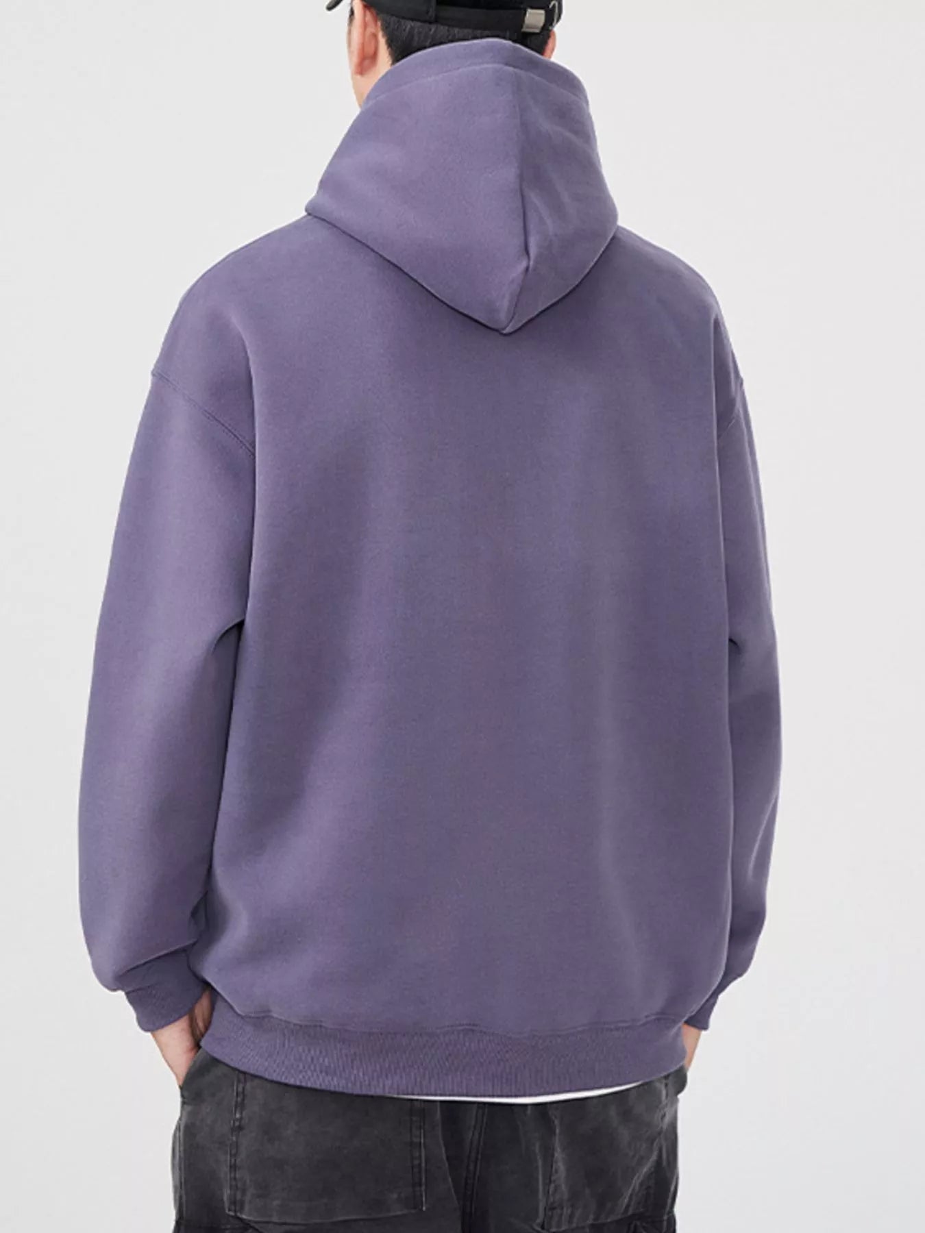 Men's Plus Size Drop Shoulder Kangaroo Pocket Hoodie