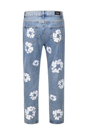 Men's Flower Graphic Print Jeans