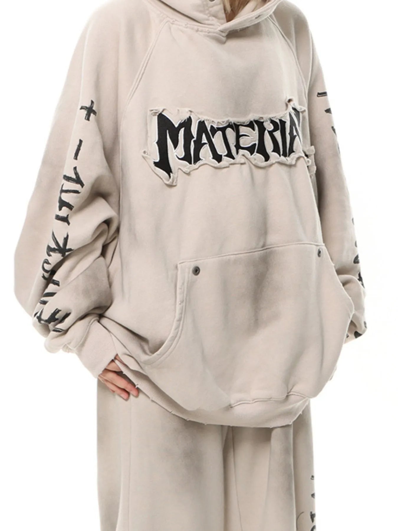 Men's Letter Graphic Long Sleeve Oversized Hoodie