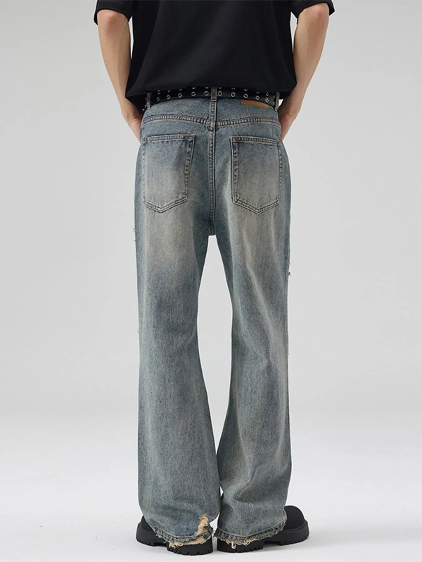 Men's Full Size Distressed Wide Leg Vintage Jeans Plus Size