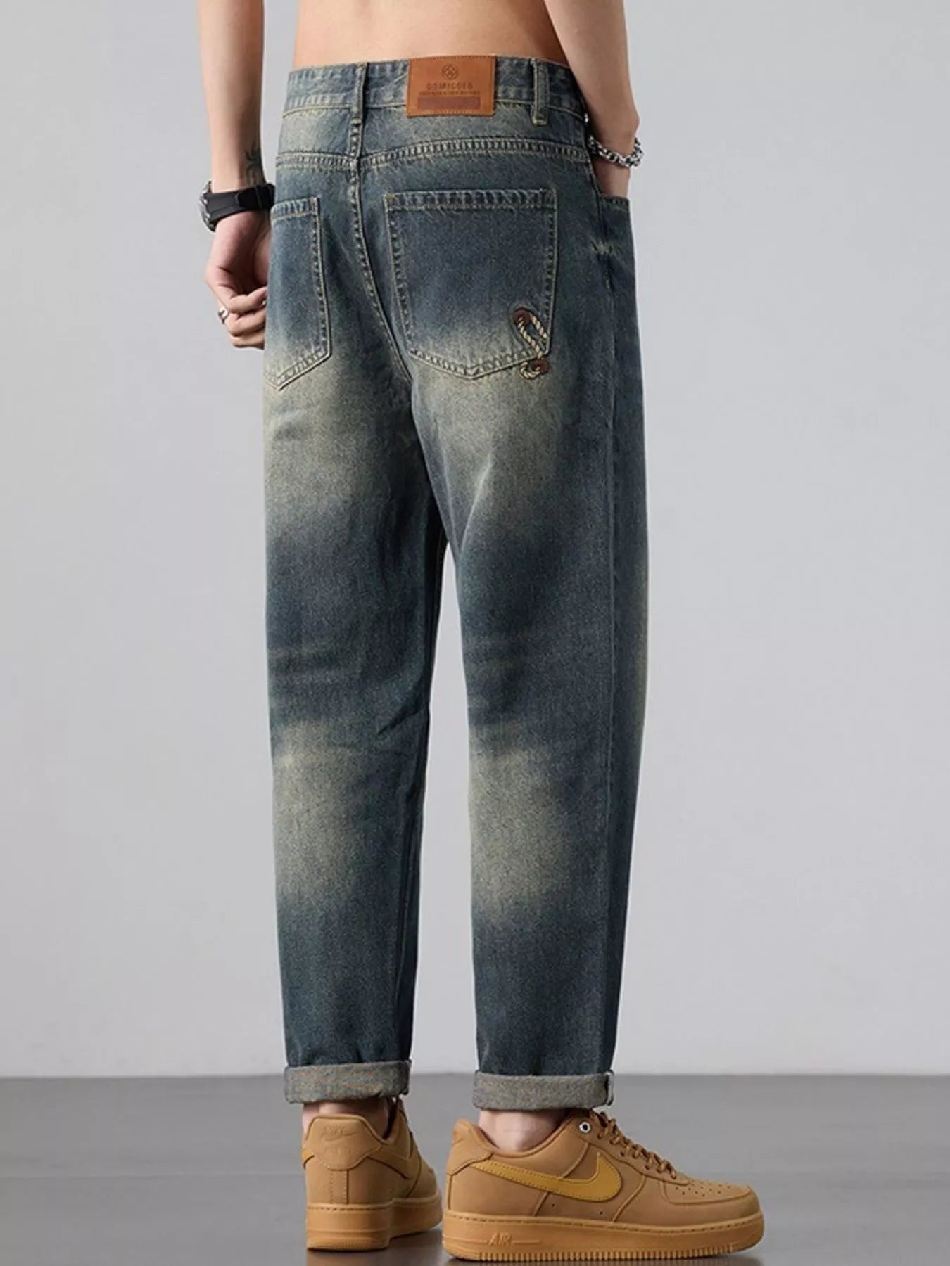 Men's Wash Straight Leg Jeans