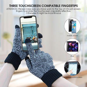 3 Pcs Long Scarf Beanie Gloves Set