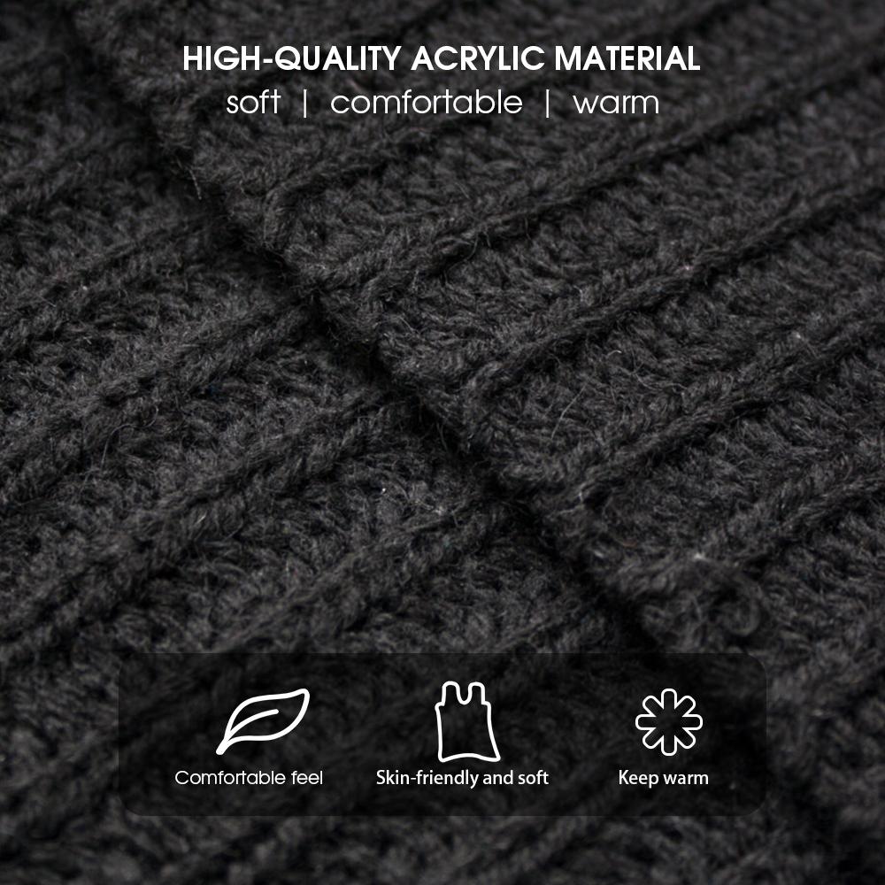 3 Pcs Long Scarf Beanie Gloves Set