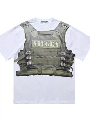 Men's Tactical Vest Print T-Shirt