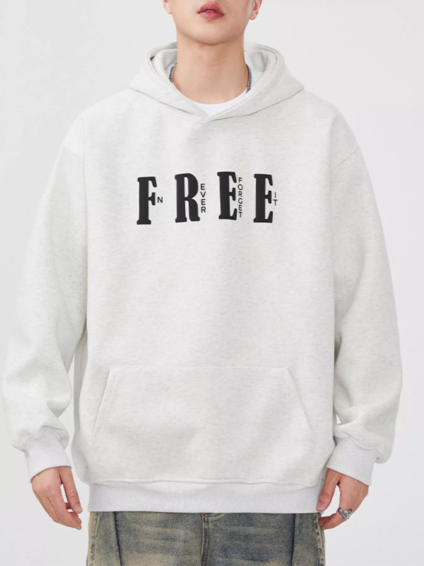 Men's Plus Size Drop Shoulder Kangaroo Pocket Hoodie