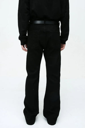 Men’s Classic Black Straight-Leg Denim Jeans – Non-Stretch Cotton Blend, Everyday Fit