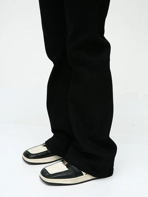 Men’s Classic Black Straight-Leg Denim Jeans – Non-Stretch Cotton Blend, Everyday Fit