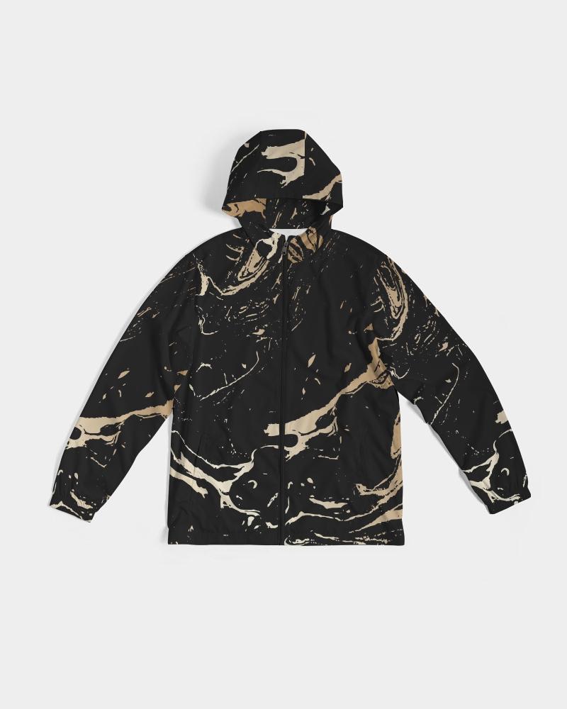 Mens Lightweight Windbreaker Jacket with Hood and Zipper Closure