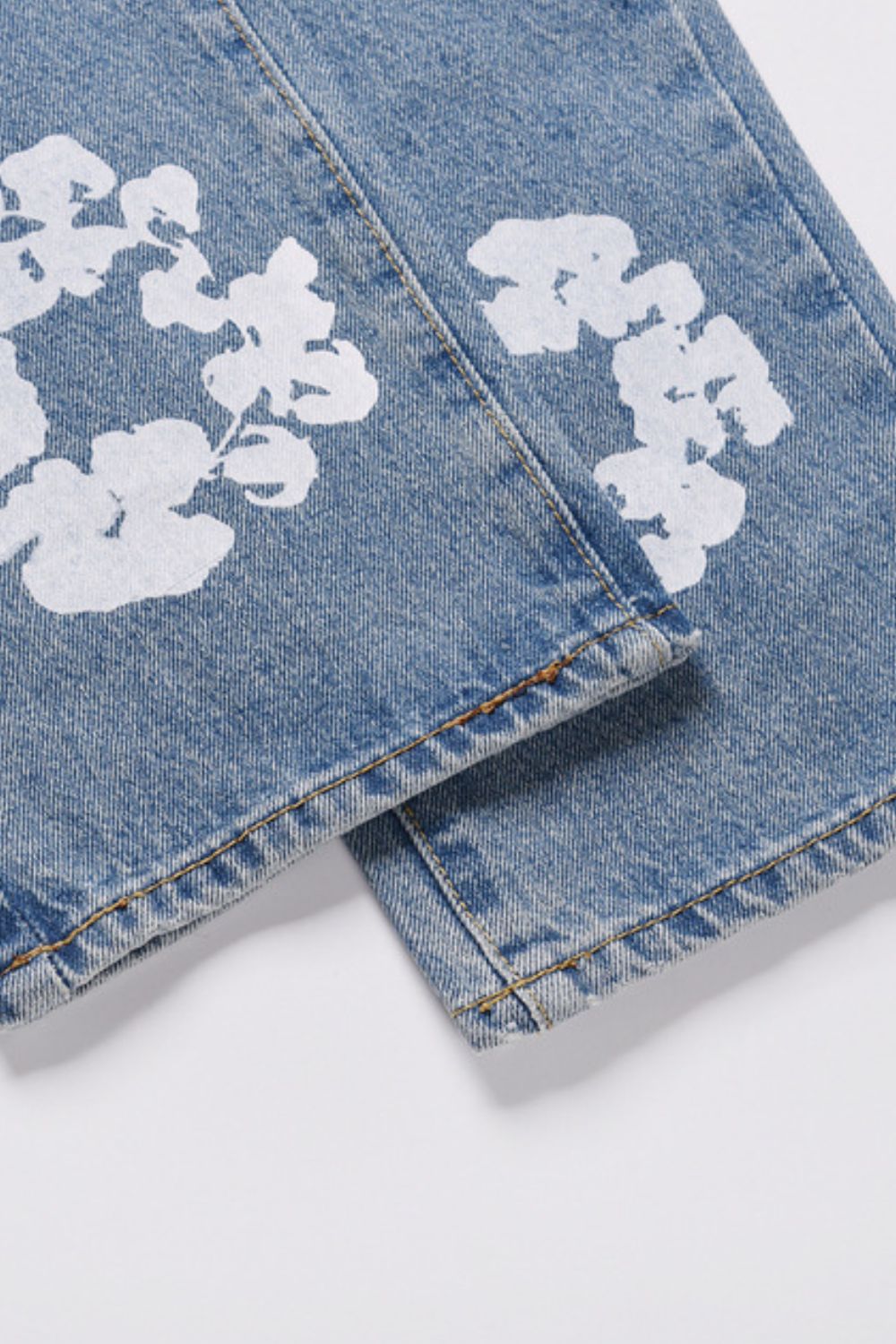 Men's Flower Graphic Print Jeans