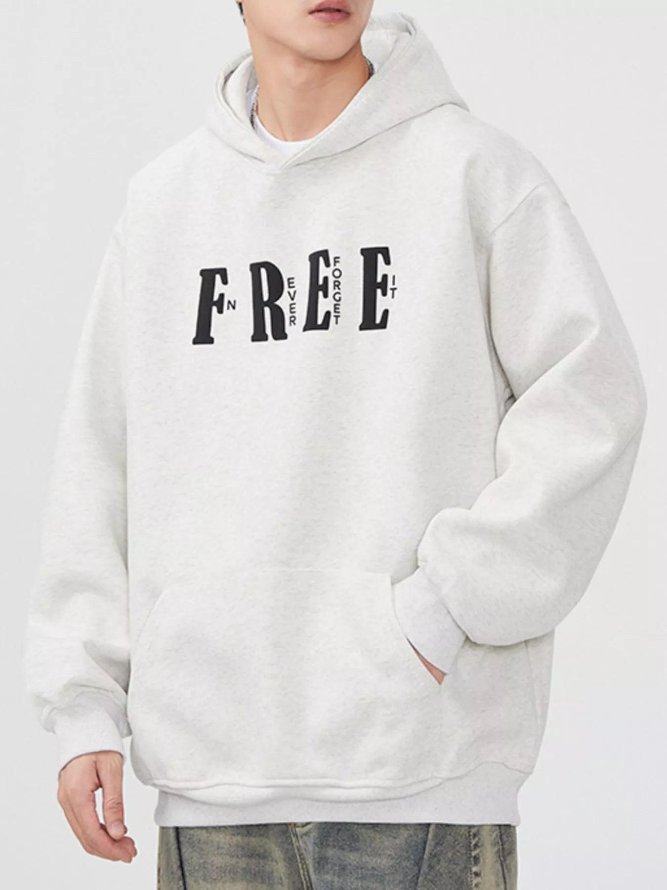Men's Plus Size Drop Shoulder Kangaroo Pocket Hoodie