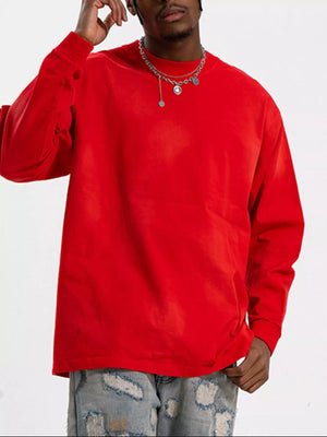 Men's Washed Long Sleeve Cotton T-Shirt