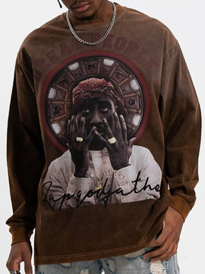 Men's Graphic Round Neck Long Sleeve T-Shirt