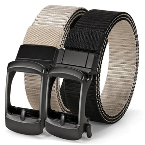JASGOOD Mens Nylon Ratchet Belt ReversibleWeb Casual Belt for Jeans Pants Men Golf Belt 2 In 1 Belt