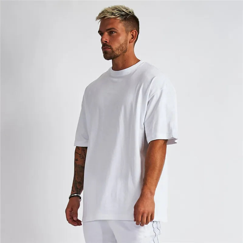 Men’s Oversized White T-Shirt – Casual Loose Fit Cotton Tee for Streetwear & Everyday Style