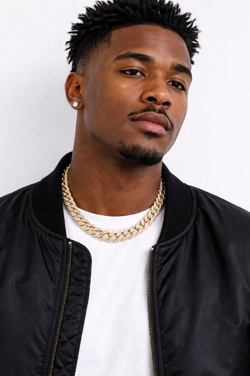 Men’s Cuban Link Chain Necklace – Gold & Sterling Silver Iced Hip Hop Jewelry, Luxury Streetwear Chain
