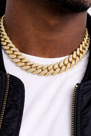 Men’s Cuban Link Chain Necklace – Gold & Sterling Silver Iced Hip Hop Jewelry, Luxury Streetwear Chain