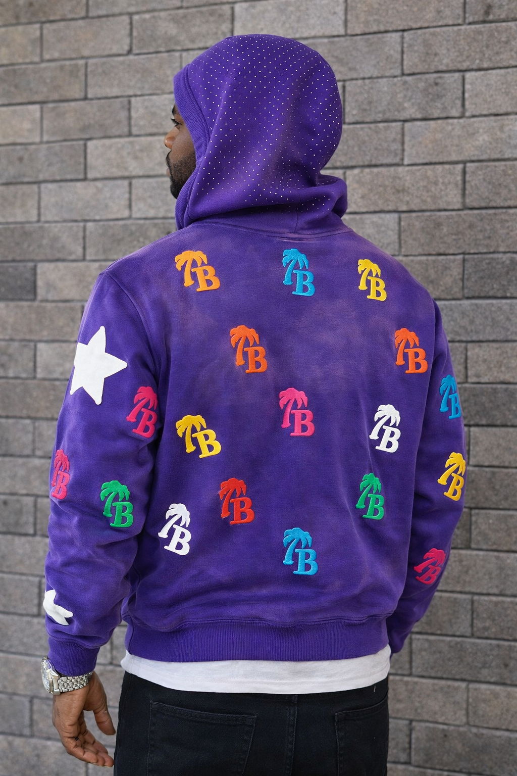 Men’s Purple “Who Cares Get Some Money” Zip-Up Hoodie – Premium Streetwear Graphic Hoodie