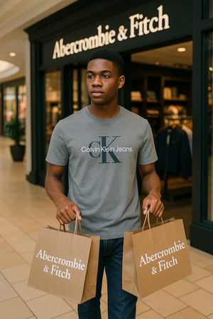 Calvin Klein Jeans Logo Graphic T-Shirt for Men – Classic Grey Crewneck Tee, Casual Designer Style