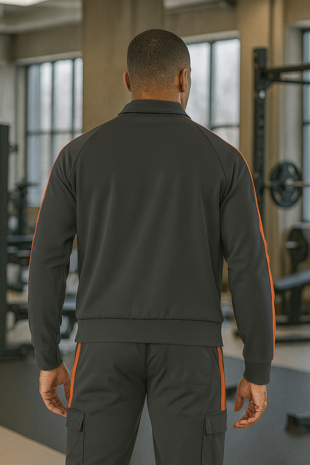 Men’s Two-Stripe Zip Up Track Jacket – Athletic Fit, Lightweight Performance Warm-Up