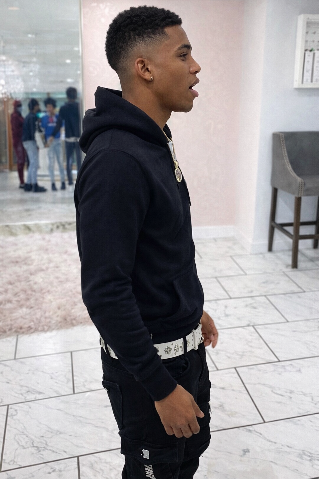 Don’t Get Caught Lackin Black Graphic Hoodie – Streetwear Pullover with Front & Back Print
