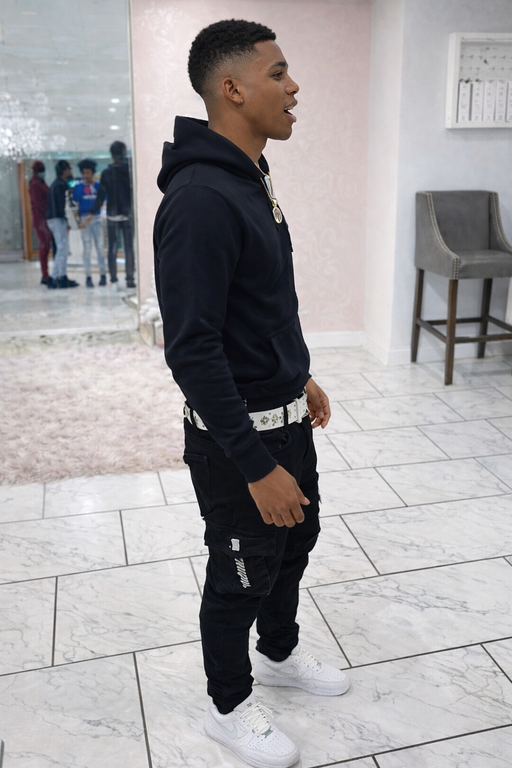 Don’t Get Caught Lackin Black Graphic Hoodie – Streetwear Pullover with Front & Back Print