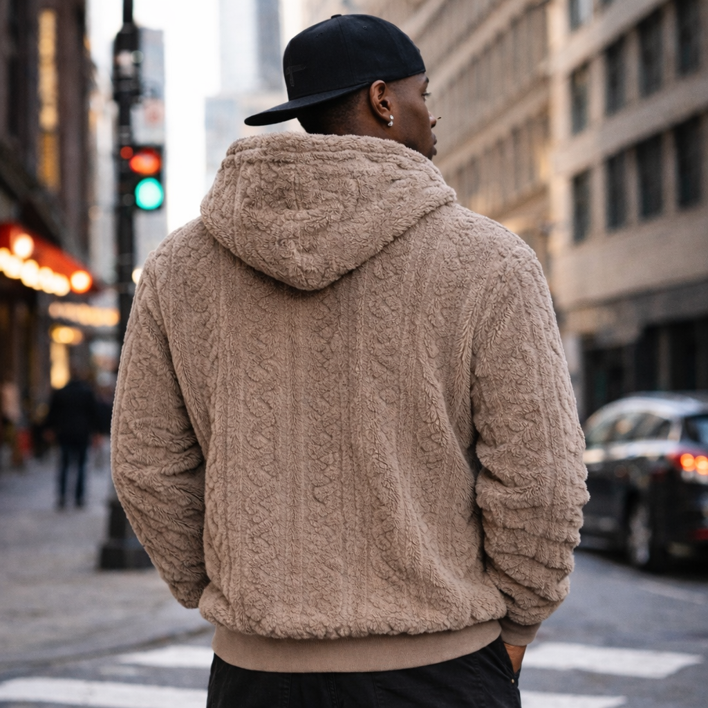 Luxury Streetwear Sherpa Hoodie – City Ready Winter Essential