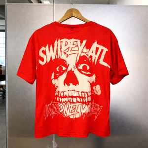 SWIPEY ATL “Internet Money” Graphic T-Shirt – Oversized Red Streetwear Skull Print Tee for Men