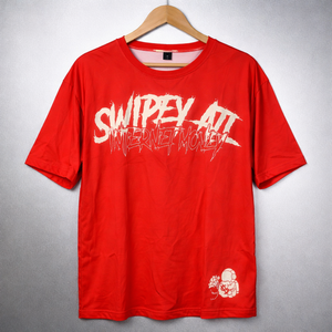 SWIPEY ATL “Internet Money” Graphic T-Shirt – Oversized Red Streetwear Skull Print Tee for Men