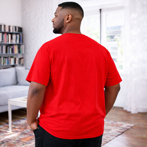 Men’s Valentine’s Day Red Graphic T-Shirt – “Hey” Heart Balloon Love Tee | Romantic Matching Couple Shirt