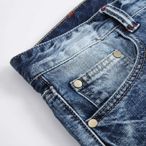 Stone Washed Ripped Skinny Jeans