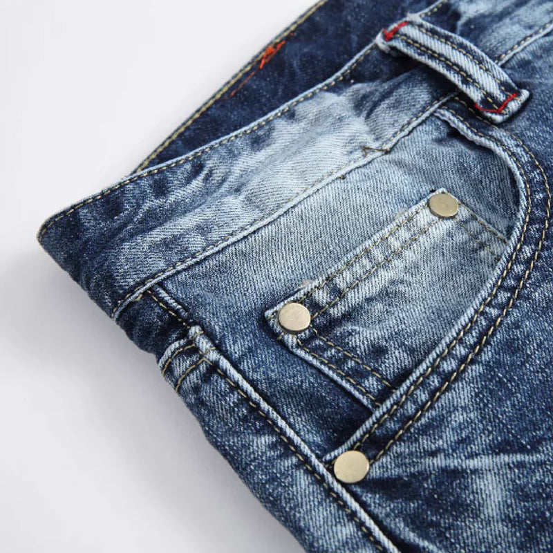 Stone Washed Ripped Skinny Jeans
