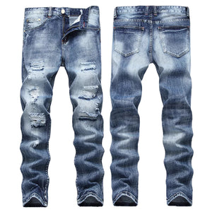 Stone Washed Ripped Skinny Jeans