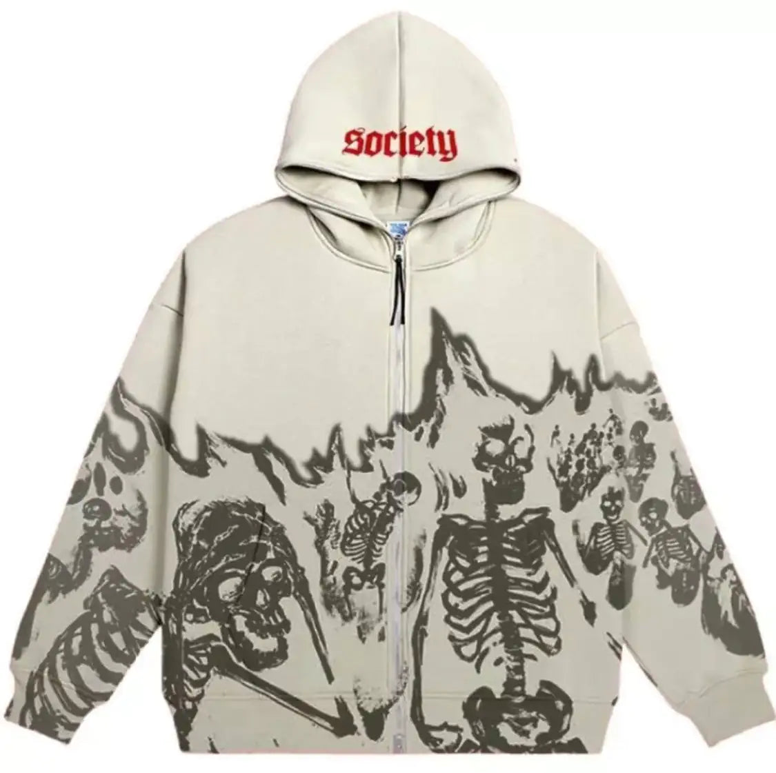 Skull Zipped Hoodie